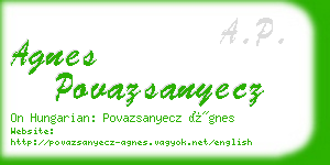 agnes povazsanyecz business card